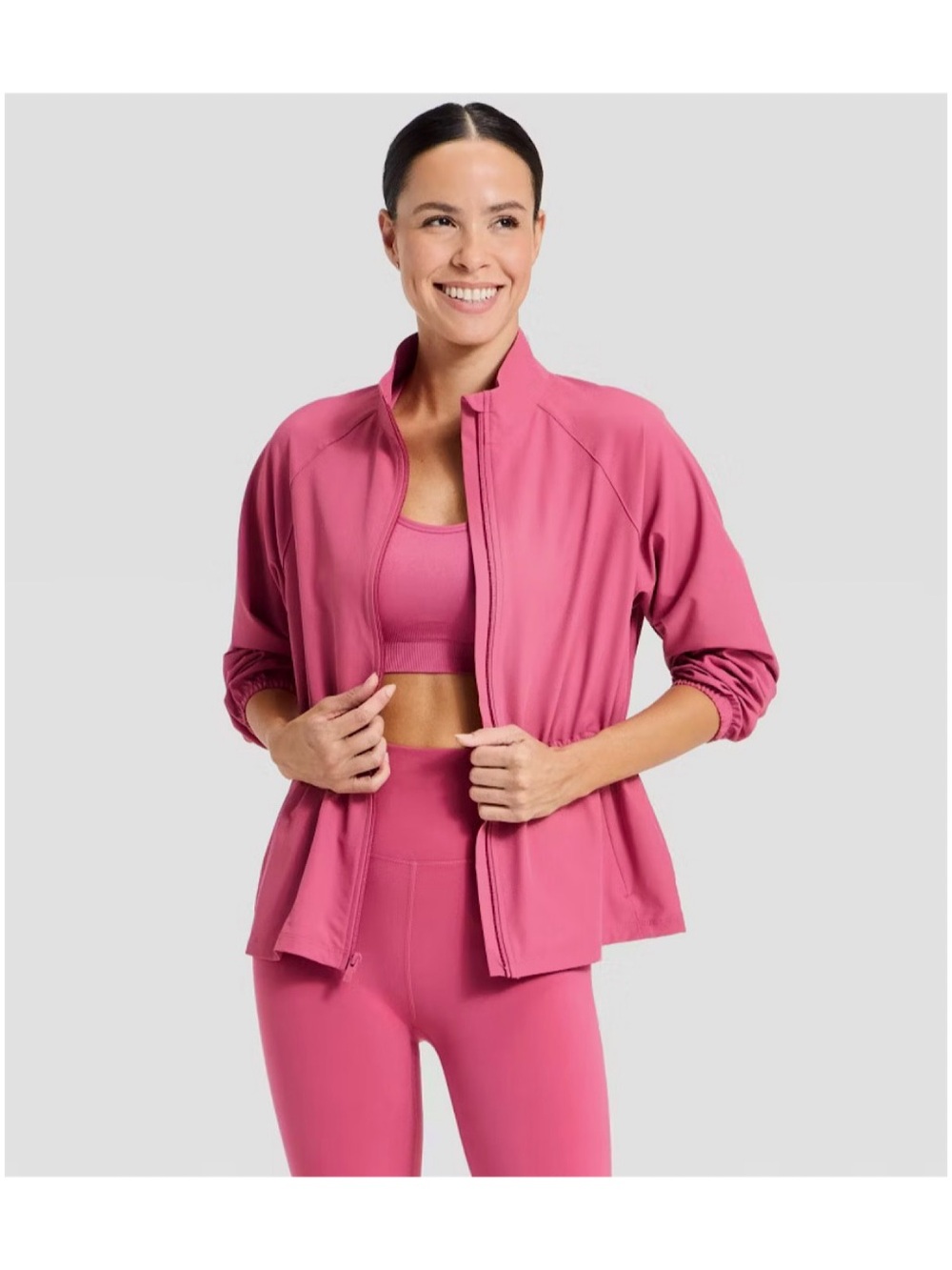 All in Motion Woven Peplum Jacket (Berry Pink - Extra Small)